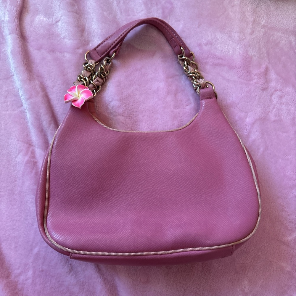 Liz Claiborne Pink Shoulder Bag with Chain Detail